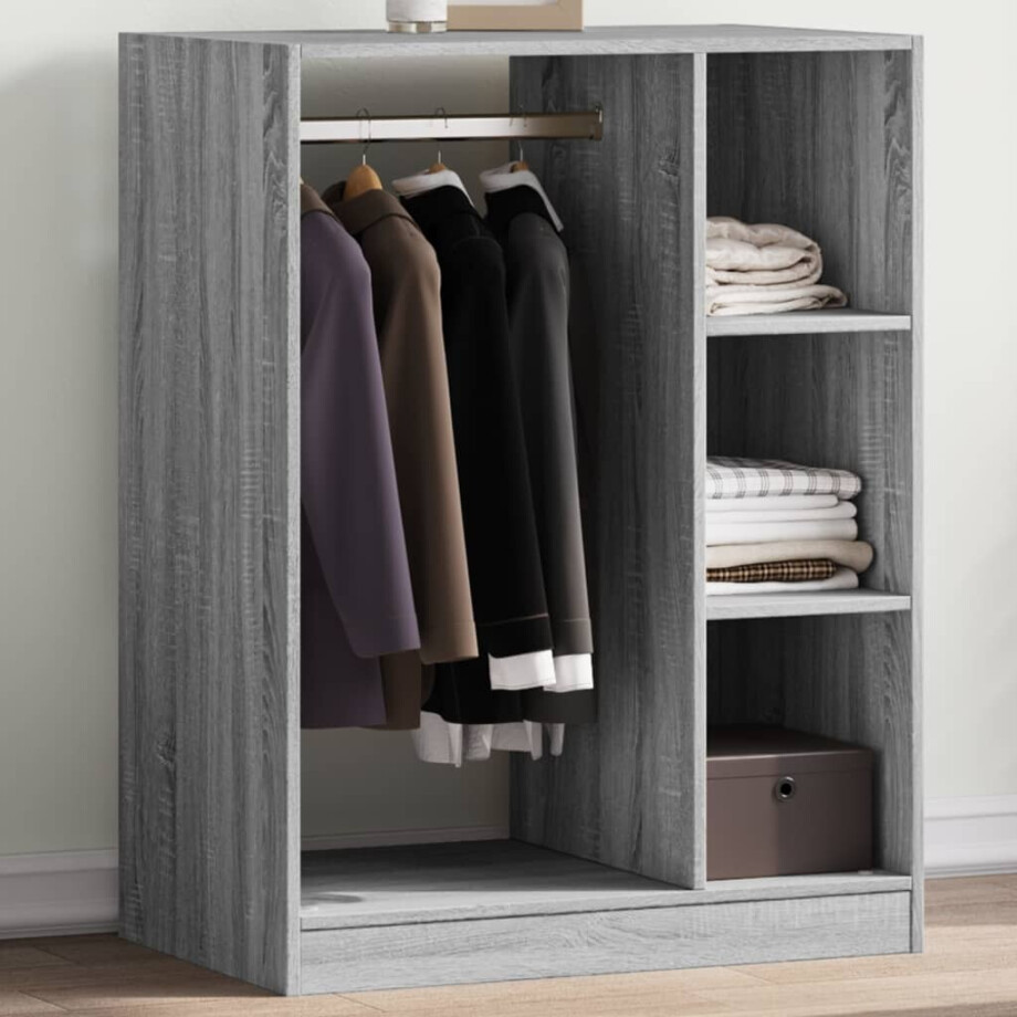 vidaXL Kledingkast 77x48x102 cm bewerkt hout grijs sonoma eikenkleurig vidaXL Kledingkast 77x48x102 cm bewerkt hout grijs sonoma eikenkleurig afbeelding 1