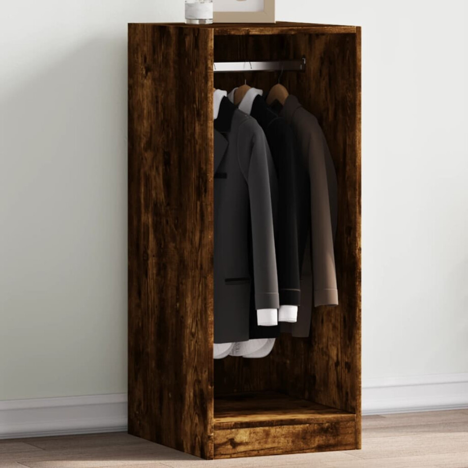vidaXL Kledingkast 48x41x102 cm bewerkt hout gerookt eikenkleurig vidaXL Kledingkast 48x41x102 cm bewerkt hout gerookt eikenkleurig afbeelding 1
