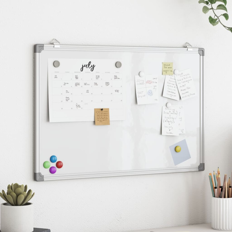 vidaXL Whiteboard magnetisch 80x60x1,7 cm aluminium vidaXL Whiteboard magnetisch 80x60x1,7 cm aluminium afbeelding