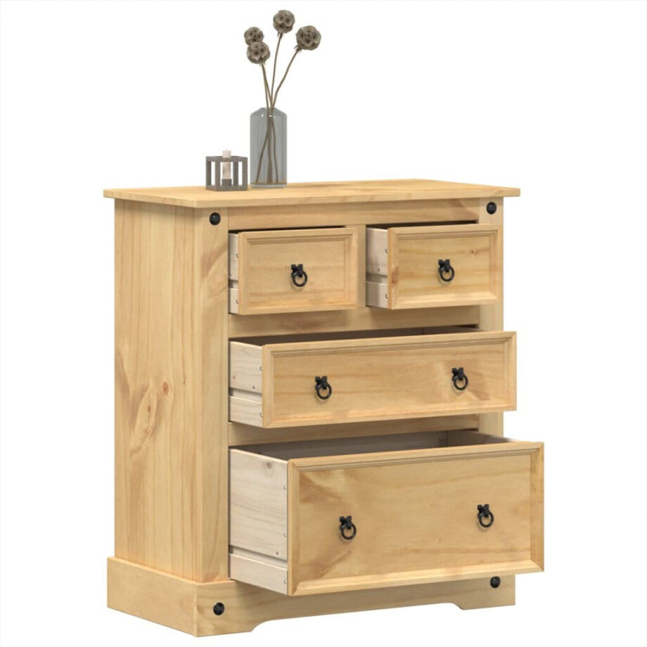 vidaXL Ladekast Corona 80x43x91 cm massief grenenhout afbeelding 1