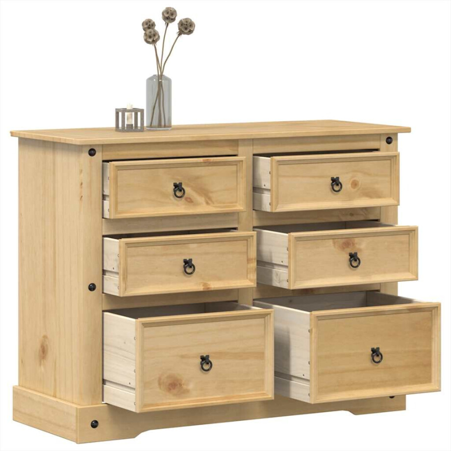 vidaXL Ladekast Corona 112x48x91 cm massief grenenhout afbeelding 1