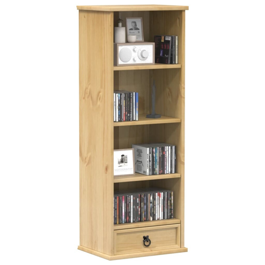 vidaXL Cd-kast Corona 40x30x110 cm massief grenenhout vidaXL Cd-kast Corona 40x30x110 cm massief grenenhout afbeelding 1
