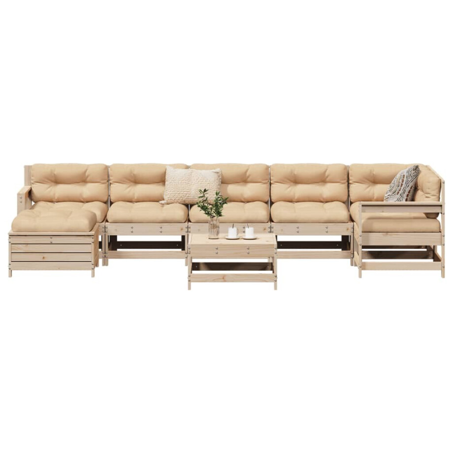 vidaXL 8-delige Loungeset massief grenenhout vidaXL 8-delige Loungeset massief grenenhout afbeelding 1