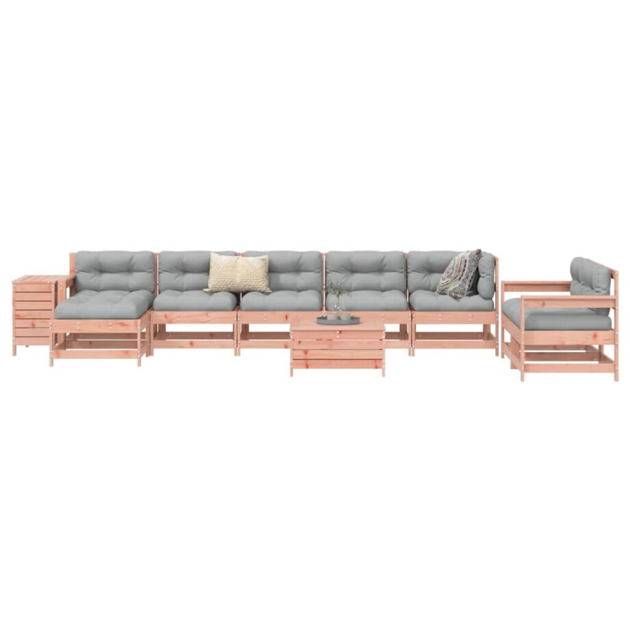 vidaXL 10-delige Loungeset massief douglas vurenhout afbeelding 1