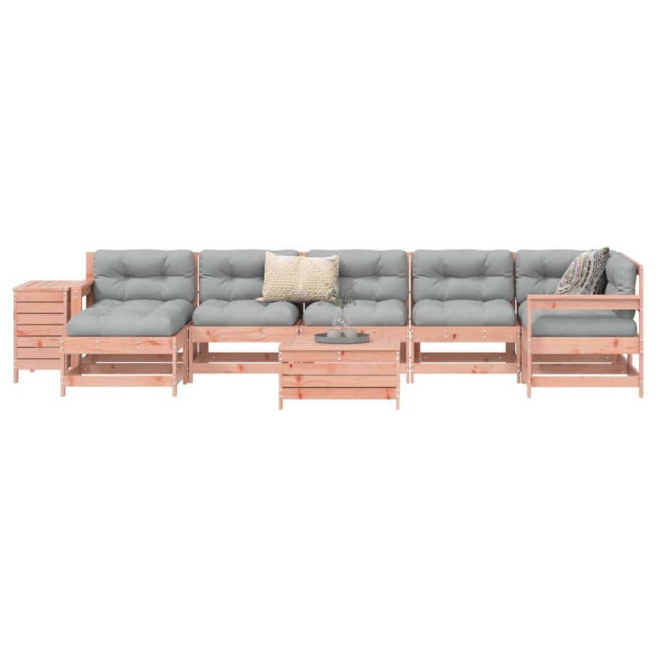 vidaXL 9-delige Loungeset massief douglas vurenhout afbeelding 1