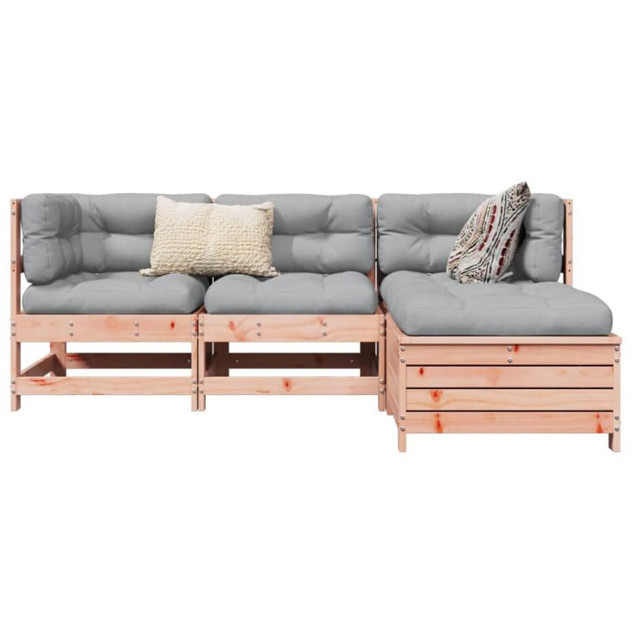vidaXL 4-delige Loungeset massief douglas vurenhout afbeelding 1