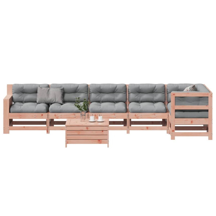 vidaXL 7-delige Loungeset met kussens massief douglashout afbeelding 1