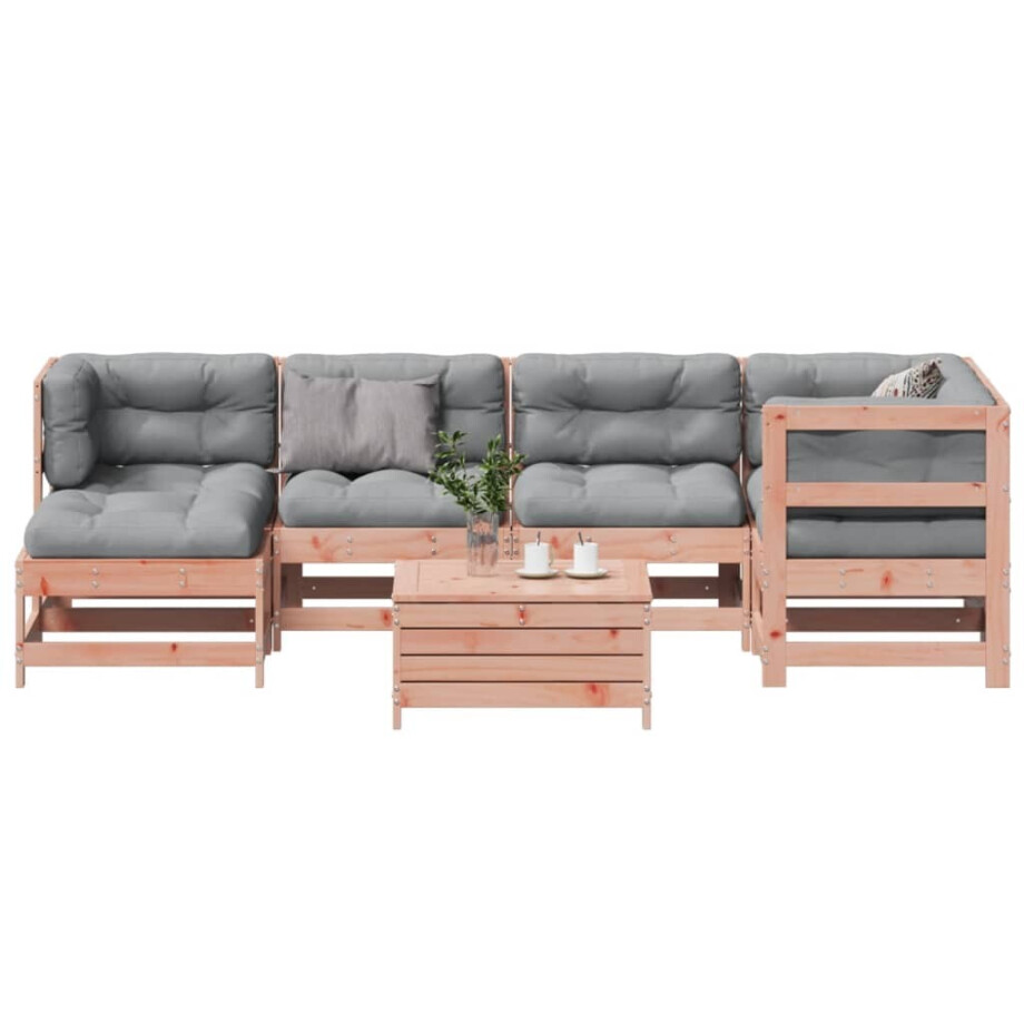 vidaXL 7-delige Loungeset met kussens massief douglashout afbeelding 1