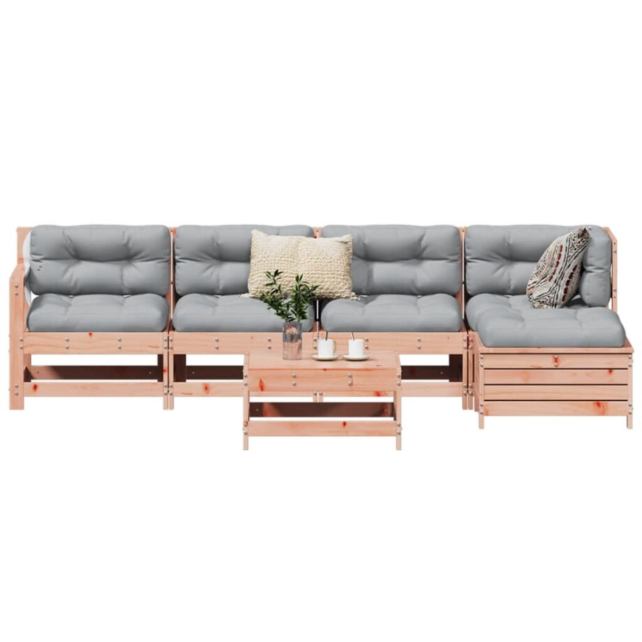 vidaXL 6-delige Loungeset massief douglas vurenhout afbeelding 1