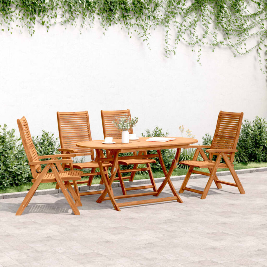 vidaXL Tuinstoelen 4 st verstelbaar 56x72x107 cm massief acaciahout vidaXL Tuinstoelen 4 st verstelbaar 56x72x107 cm massief acaciahout afbeelding 1