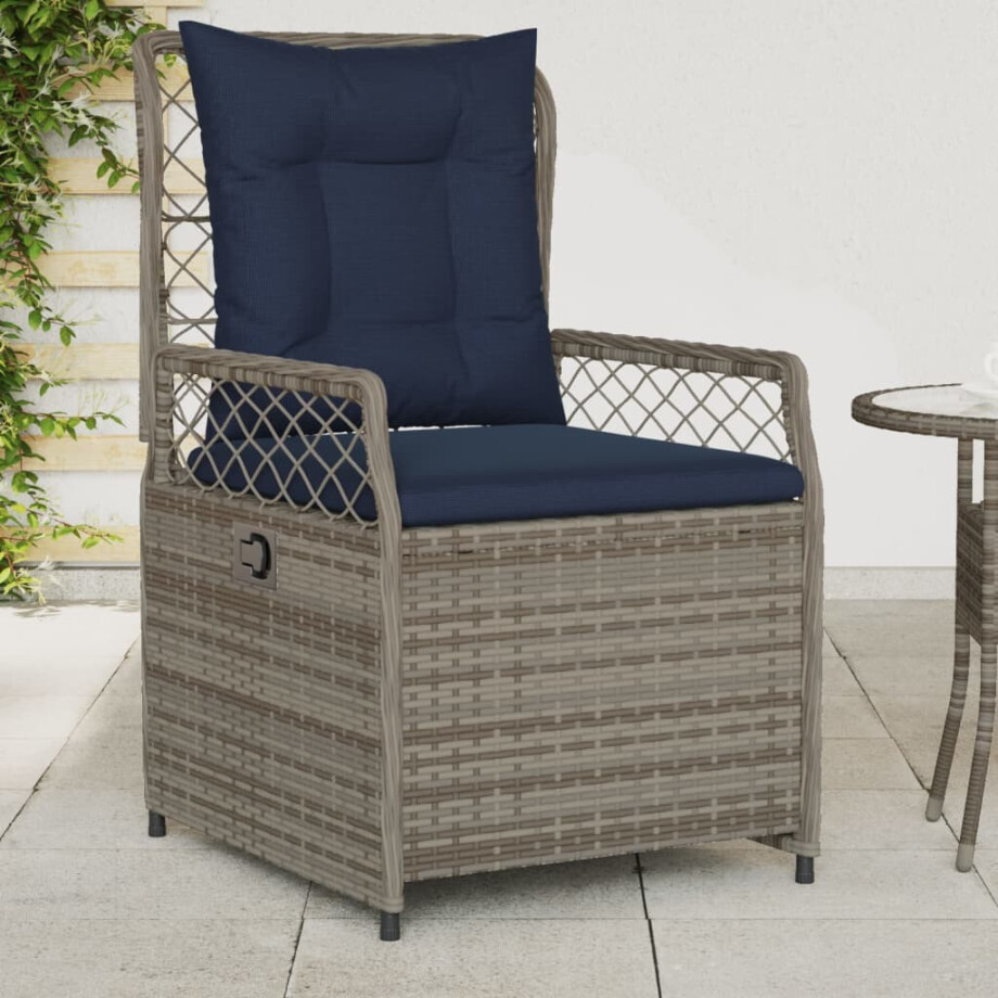 vidaXL Liggende tuinstoelen 2 stuks grijs polyrotan afbeelding 1