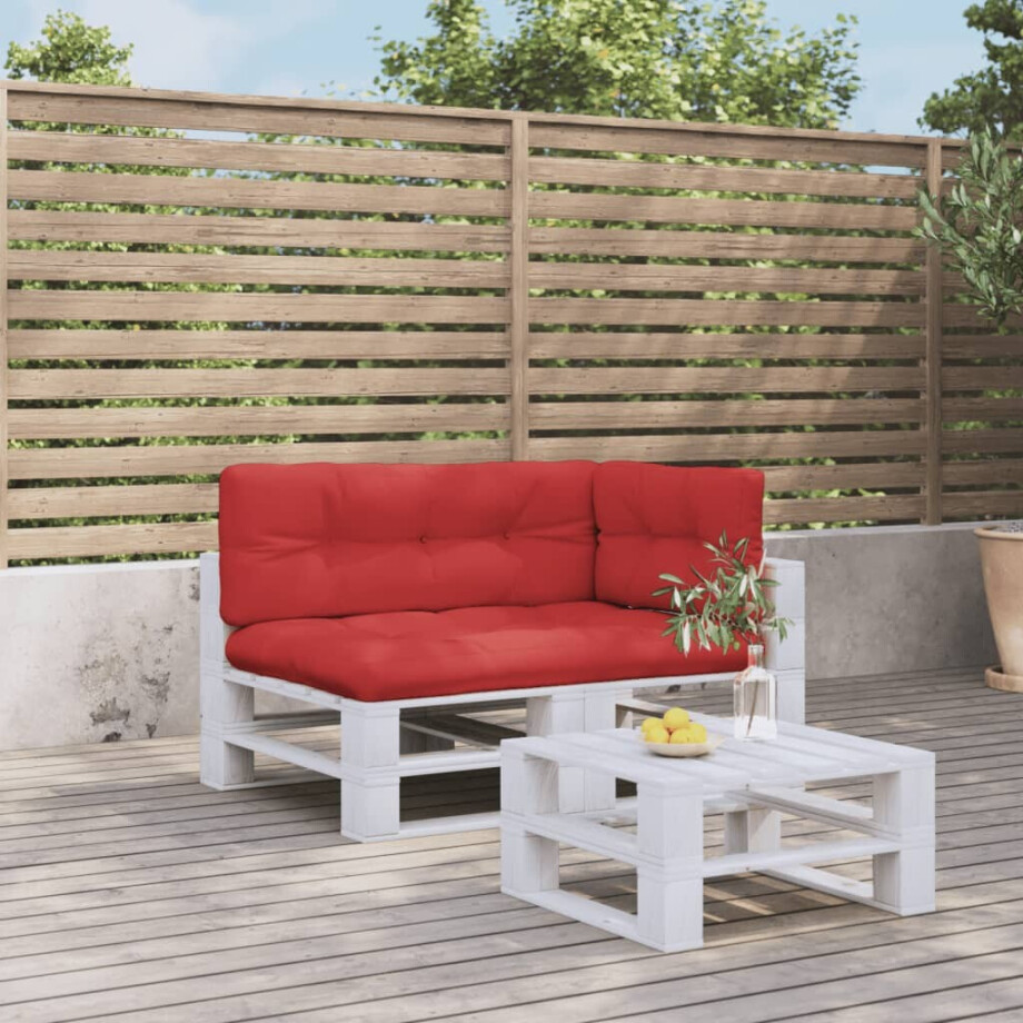 vidaXL Palletkussens 3 st stof rood afbeelding 1
