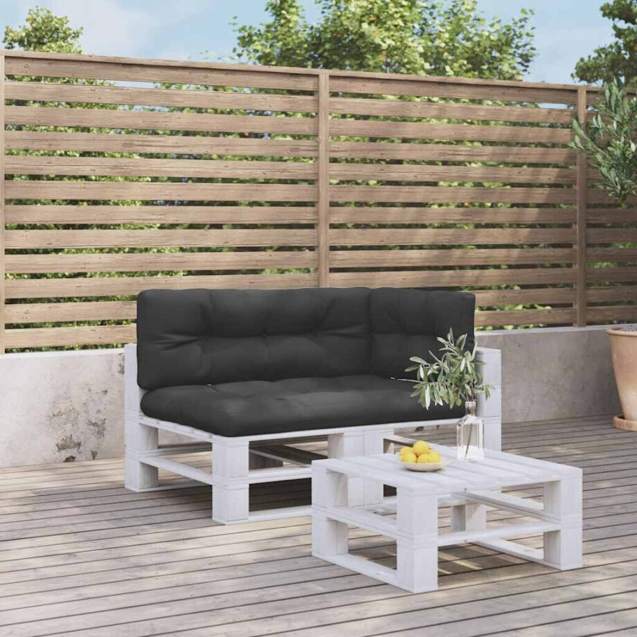 vidaXL Palletkussens 3 st stof zwart afbeelding 1