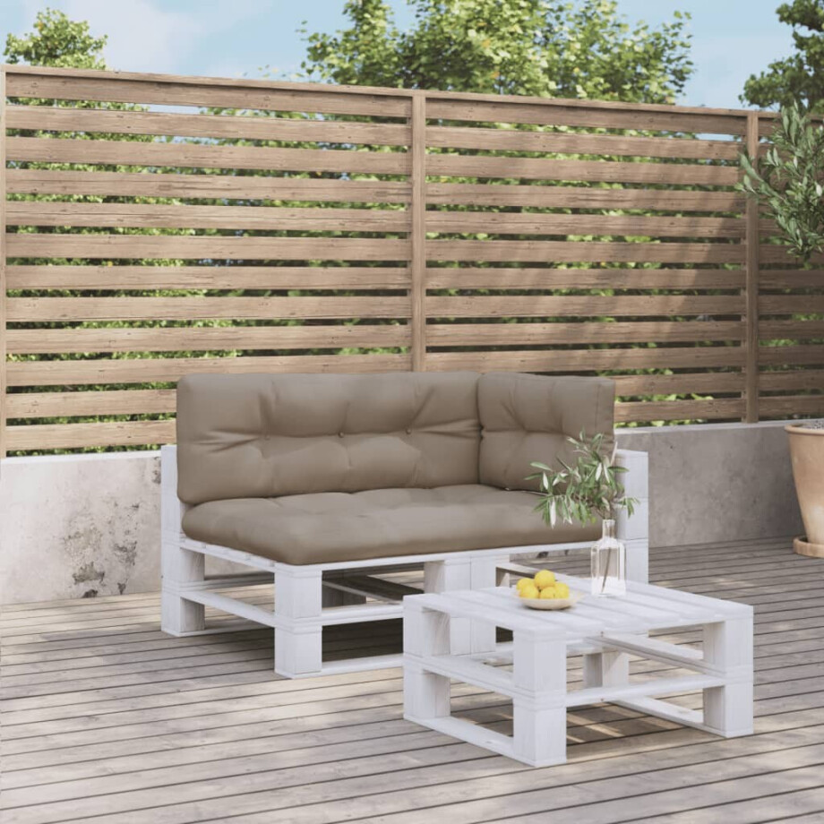 vidaXL Palletkussens 3 st stof taupe vidaXL Palletkussens 3 st stof taupe afbeelding 1