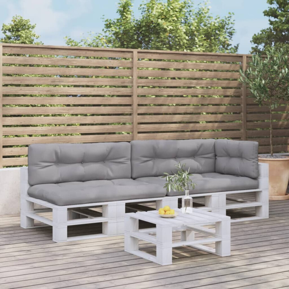 vidaXL Palletkussens 5 st stof grijs afbeelding 1