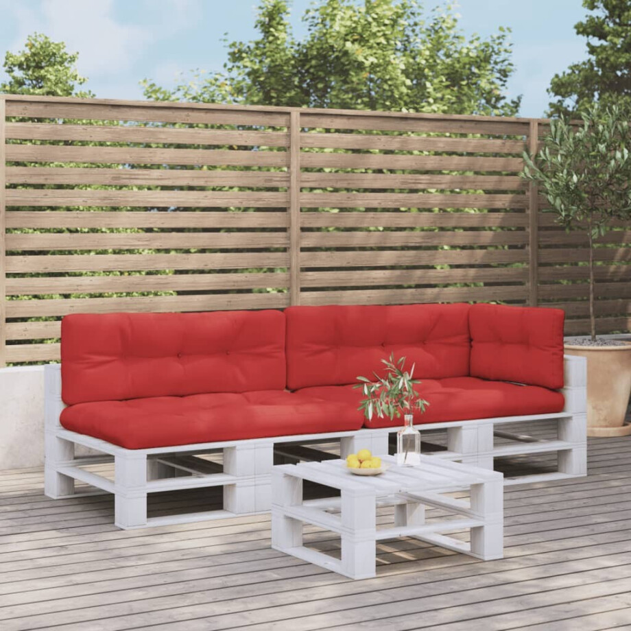 vidaXL Palletkussens 5 st stof rood afbeelding 1