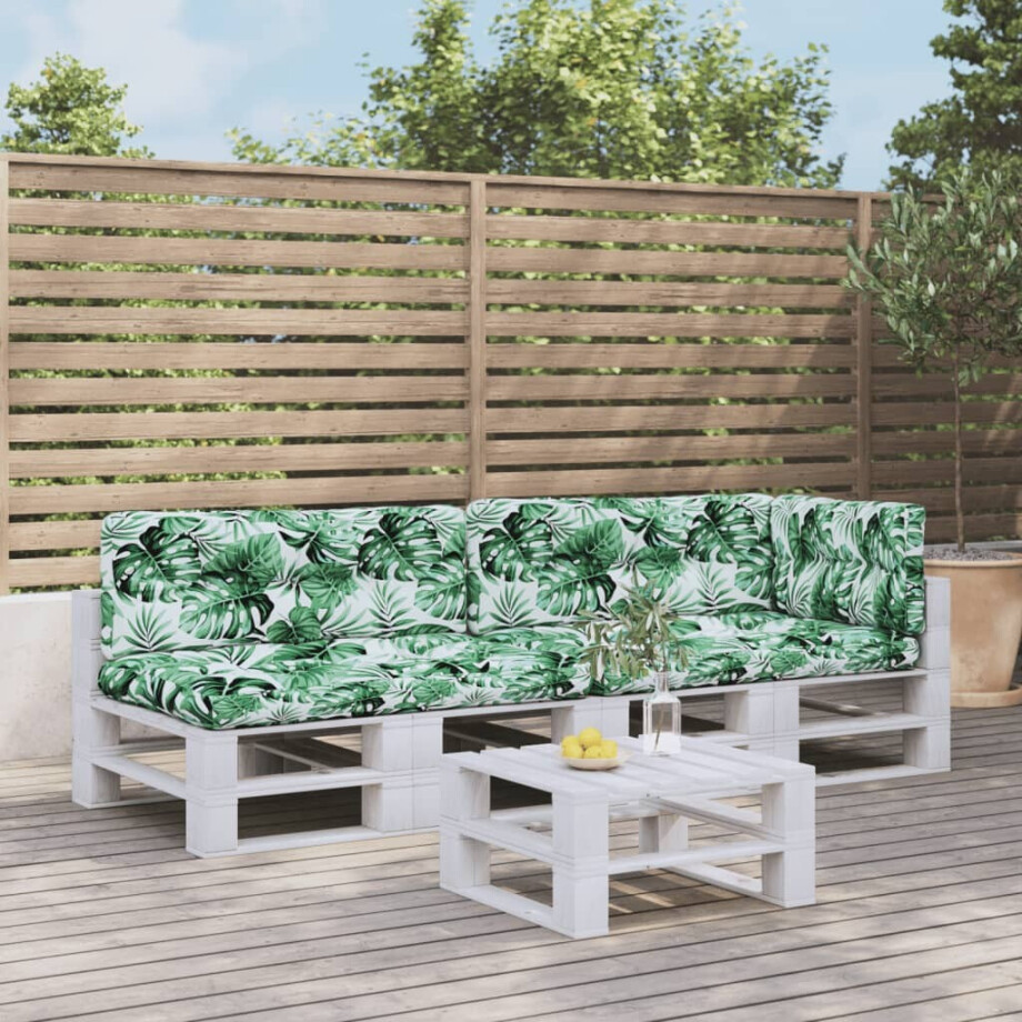 vidaXL Palletkussens 5 st stof bladpatroon vidaXL Palletkussens 5 st stof bladpatroon afbeelding 1