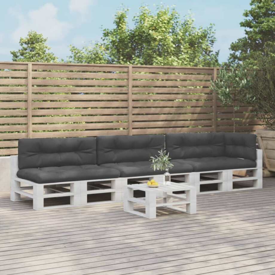 vidaXL Palletkussens 7 st stof zwart afbeelding 1