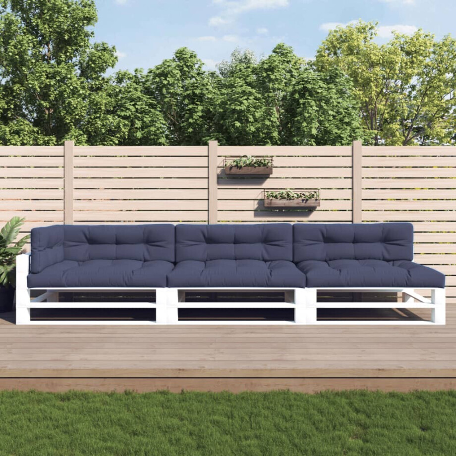 vidaXL Palletkussens 7 st stof marineblauw afbeelding 1