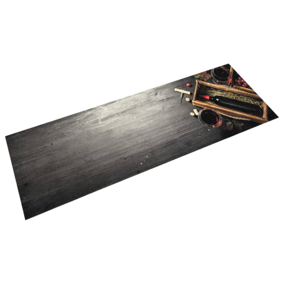 vidaXL Keukenmat wasbaar wijnflesprint 45x150 cm fluweel afbeelding 1