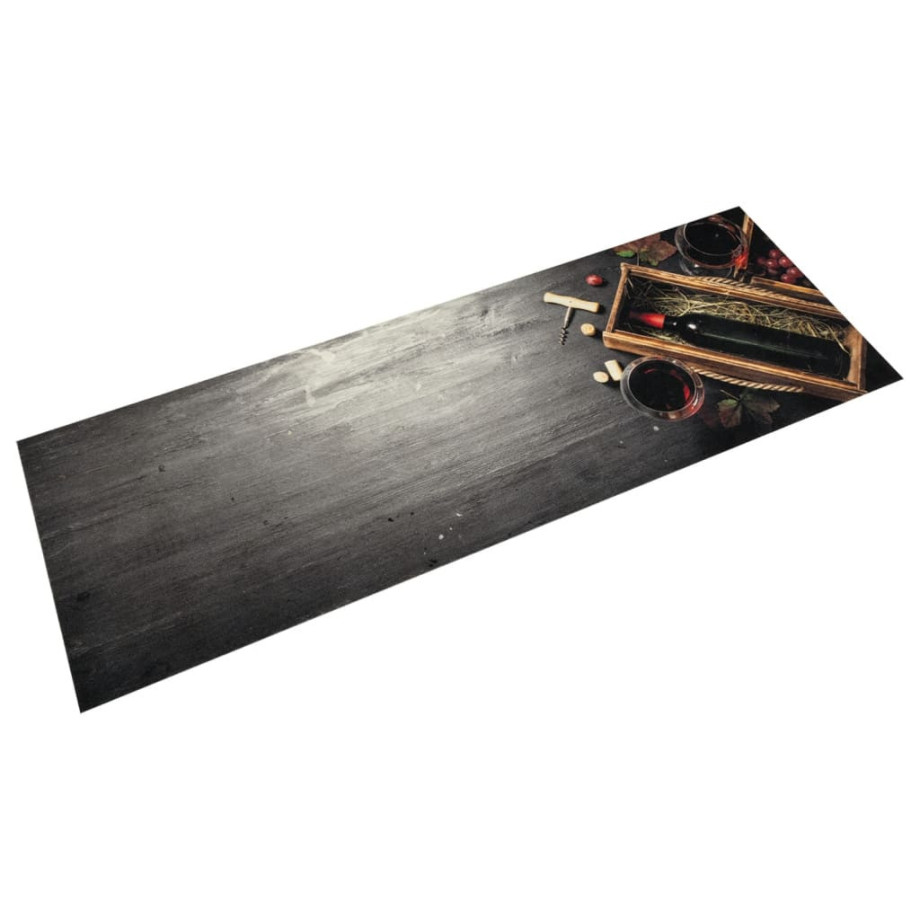 vidaXL Keukenmat wasbaar wijnflesprint 60x180 cm fluweel afbeelding 1