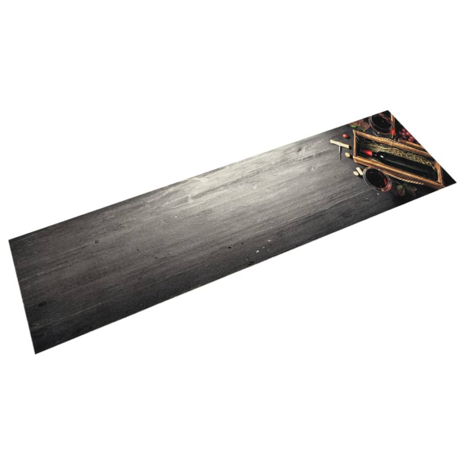 vidaXL Keukenmat wasbaar wijnflesprint 60x300 cm fluweel afbeelding 1