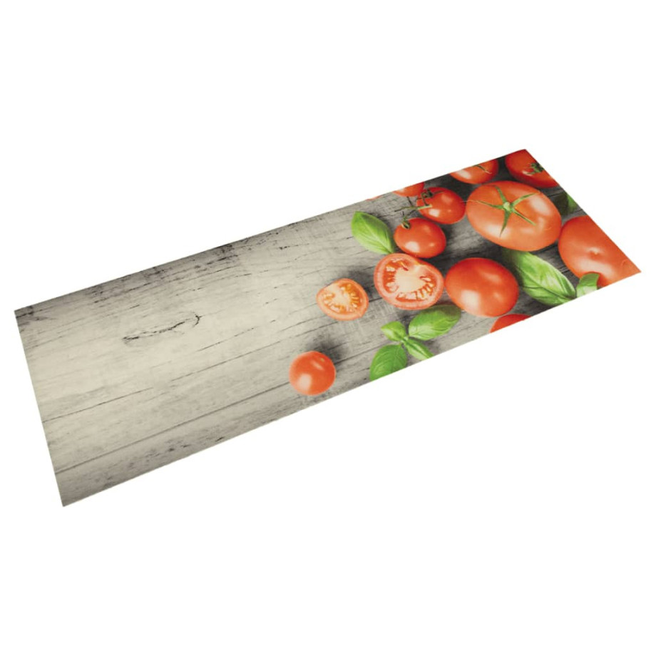 vidaXL Keukenmat wasbaar tomatenprint 45x150 cm fluweel afbeelding 1