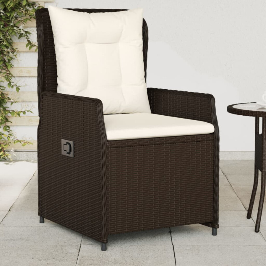 vidaXL Tuinstoelen 2 st verstelbaar poly rattan bruin vidaXL Tuinstoelen 2 st verstelbaar poly rattan bruin afbeelding 1