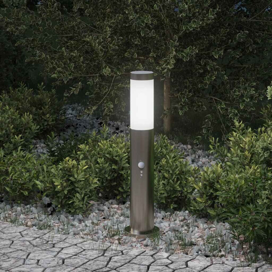 vidaXL Bolderverlichting met sensor 50 cm RVS IP44 afbeelding 1