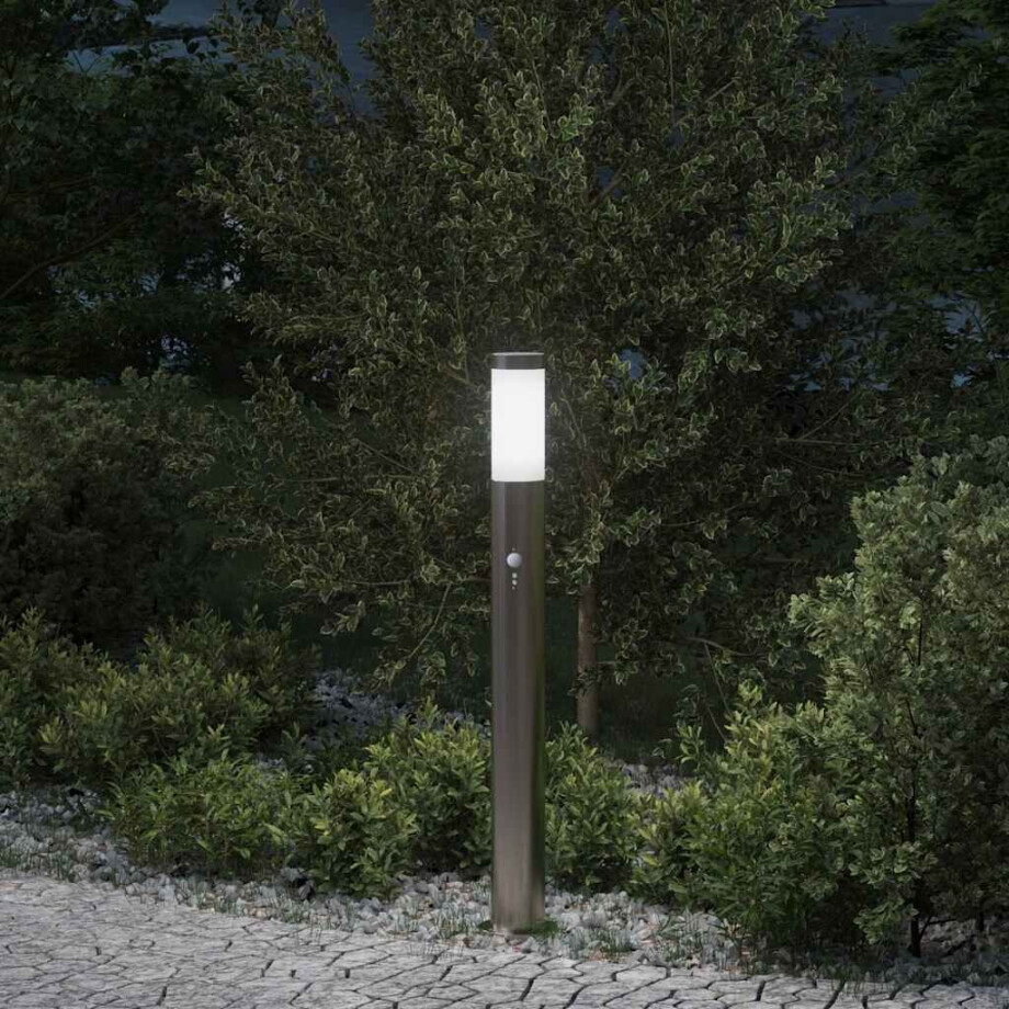 vidaXL Bolderverlichting met sensor 80 cm RVS IP44 afbeelding 1