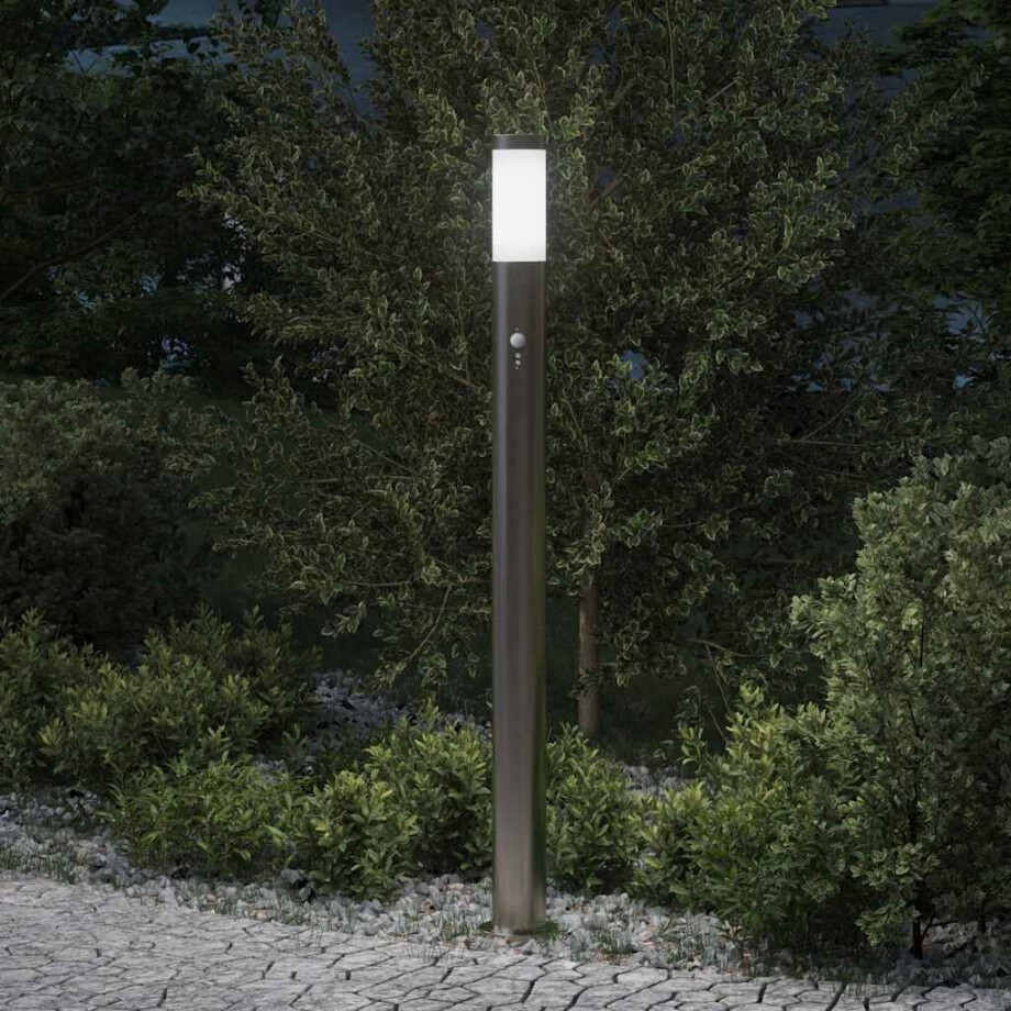 vidaXL Bolderverlichting met sensor 110 cm roestvrij staal IP44 vidaXL Bolderverlichting met sensor 110 cm roestvrij staal IP44 afbeelding 1