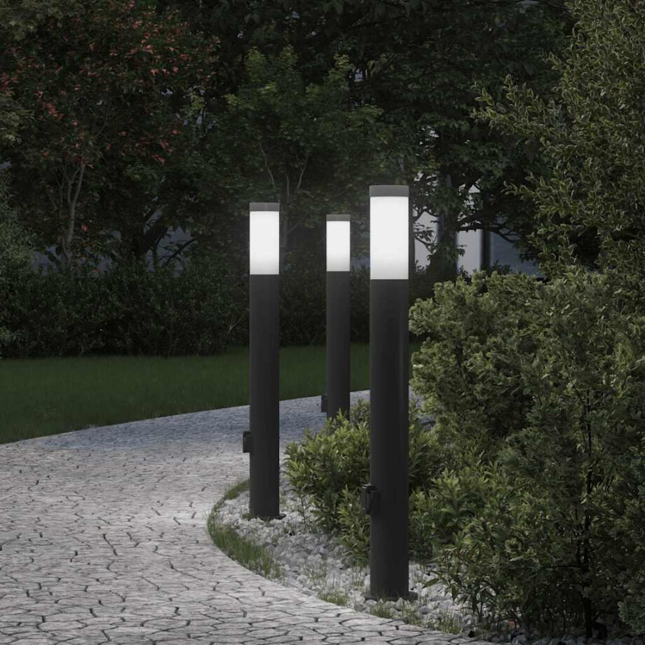 vidaXL Bolderverlichting met stopcontact 3 stuks 80 cm roestvrij staal IP44 vidaXL Bolderverlichting met stopcontact 3 stuks 80 cm roestvrij staal IP44 afbeelding 1