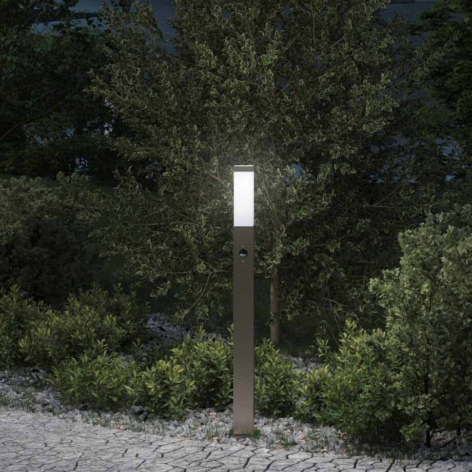 vidaXL Bolderverlichting met sensor 80 cm RVS IP44 vidaXL Bolderverlichting met sensor 80 cm RVS IP44 afbeelding 1