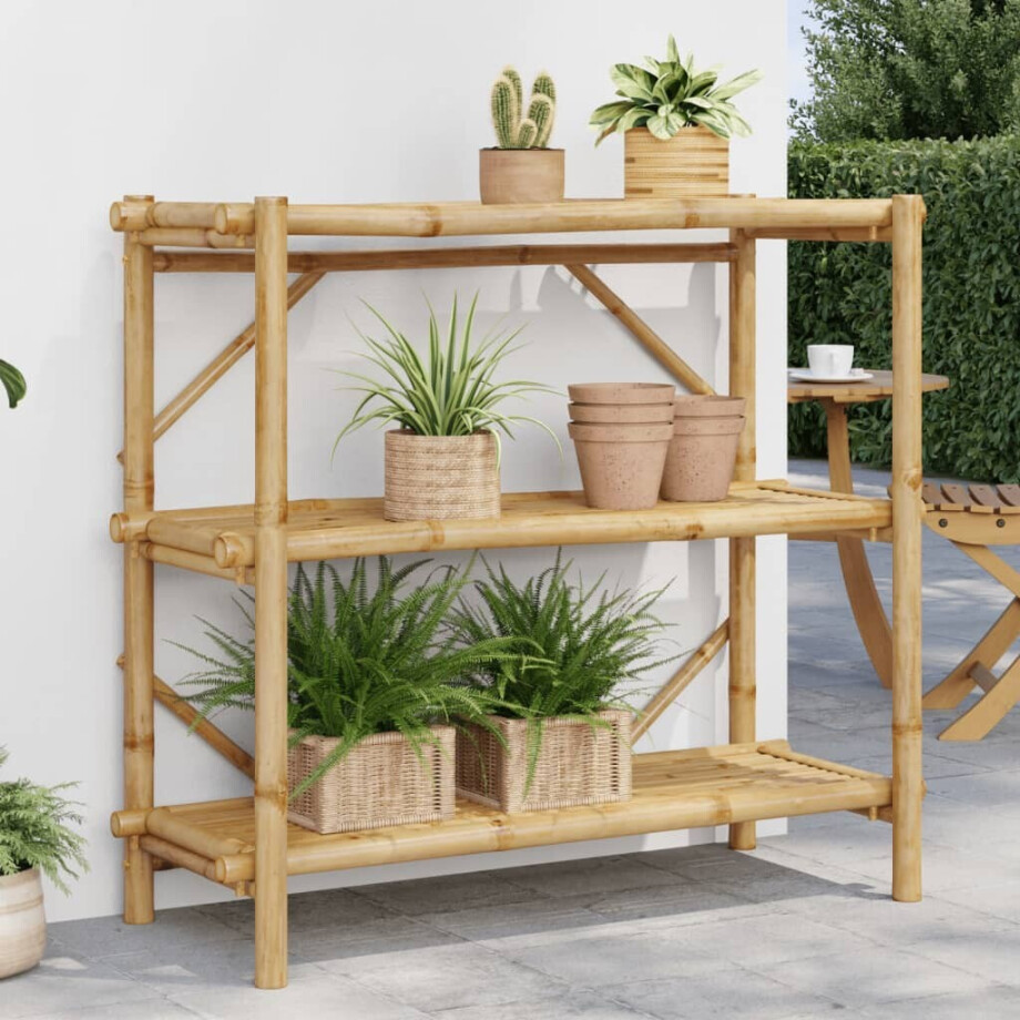 vidaXL Rek 3-laags 100x40x90 cm bamboe afbeelding 1