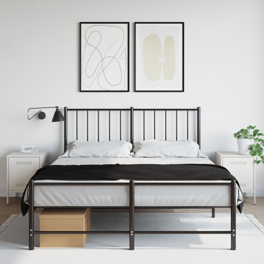 vidaXL Nachtkastjes 2 st 36x39x50,5 cm staal wit afbeelding 1