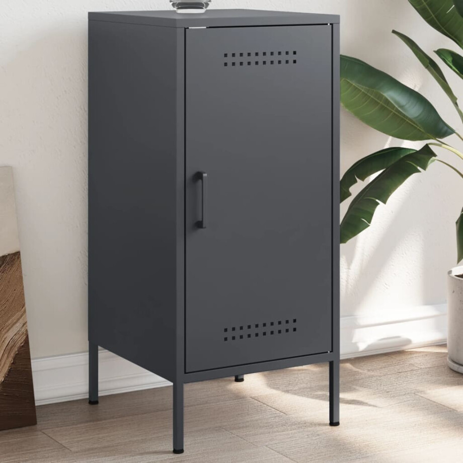 vidaXL Dressoir 36x39x79 cm staal antracietkleurig afbeelding 1