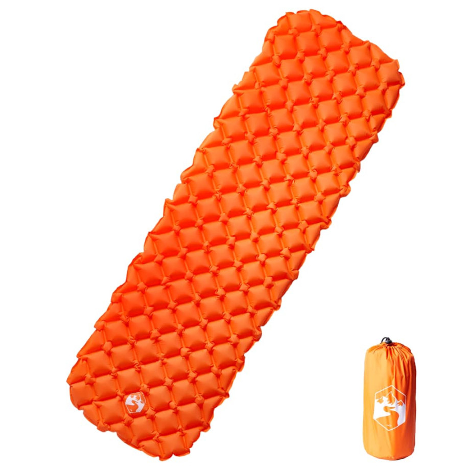 vidaXL Kampeermatras opblaasbaar 190x58x6 cm 1-persoons oranje afbeelding 1