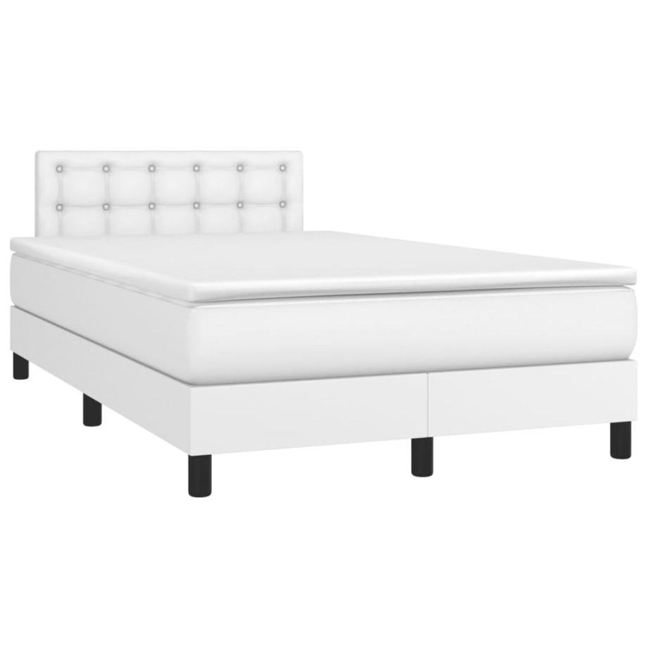 vidaXL Boxspring met matras en LED kunstleer zwart 120x190 cm afbeelding 1