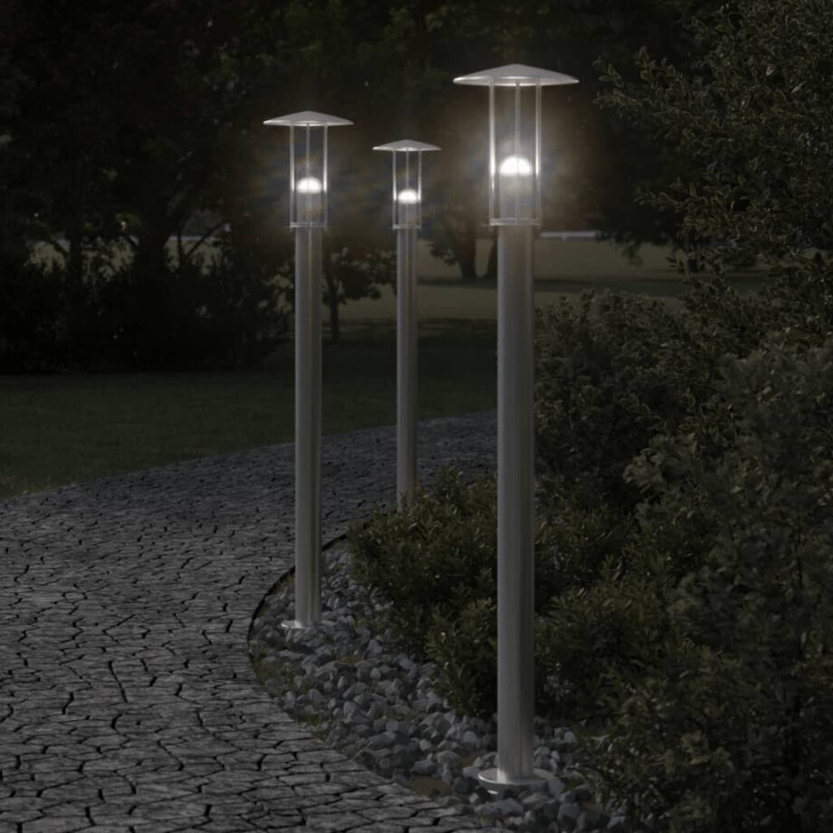 vidaXL Vloerlamp voor buiten 100 cm roestvrijstaal zilverkleurig afbeelding 1