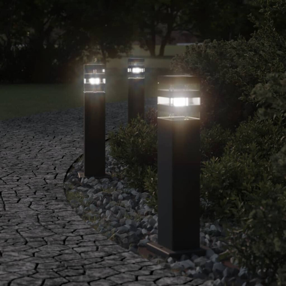 vidaXL Vloerlampen voor buiten 50 cm aluminium zwart afbeelding 1