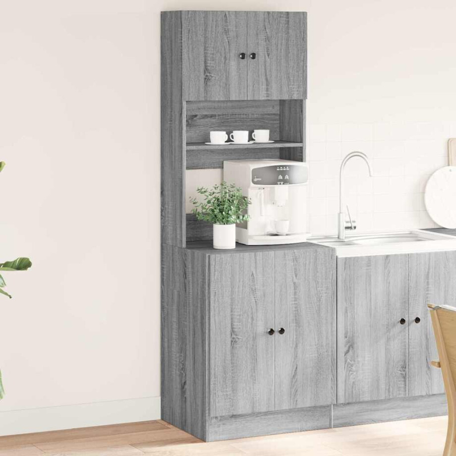 vidaXL Keukenkast 60x50x180 cm bewerkt hout grijs sonoma eiken afbeelding 1