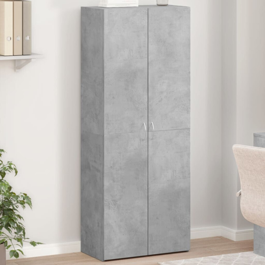 vidaXL Archiefkast 60x32x153 cm bewerkt hout betongrijs afbeelding 1