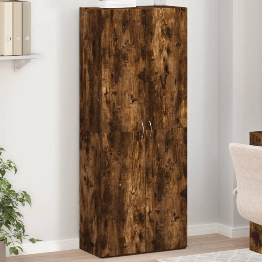 vidaXL Archiefkast 60x32x153 cm bewerkt hout gerookt eikenkleurig afbeelding 1