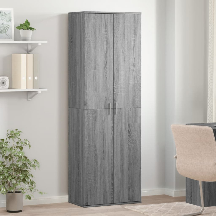 vidaXL Hoge kast 60x35x180 cm bewerkt hout grijs sonoma eikenkleurig afbeelding 1