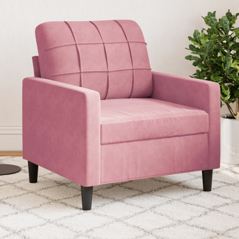 vidaXL Fauteuil 60 cm fluweel roze vidaXL Fauteuil 60 cm fluweel roze afbeelding 1