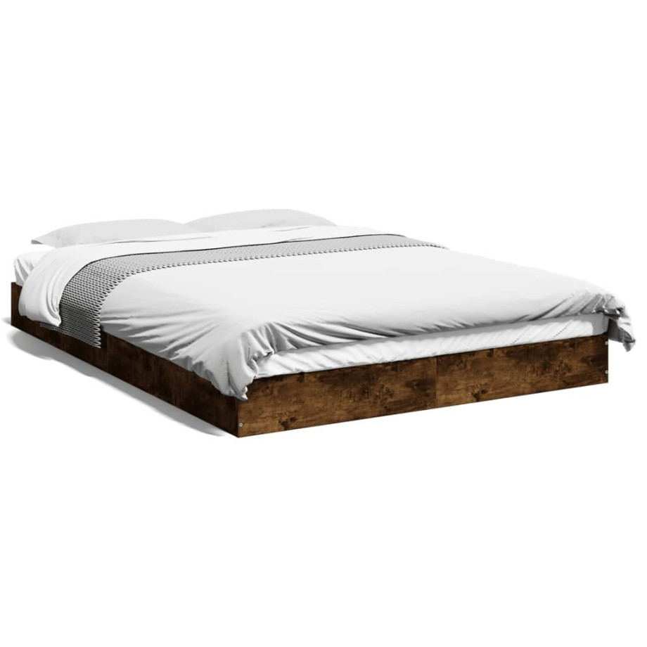 vidaXL Bedframe bewerkt hout gerookt eikenkleurig 120x200 cm afbeelding 1