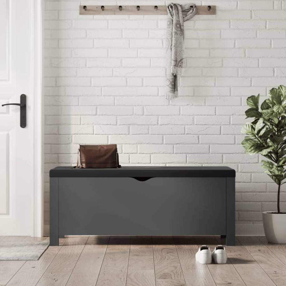 vidaXL Opbergdoos met kussen grijs 105x40x45 cm vidaXL Opbergdoos met kussen grijs 105x40x45 cm afbeelding 1