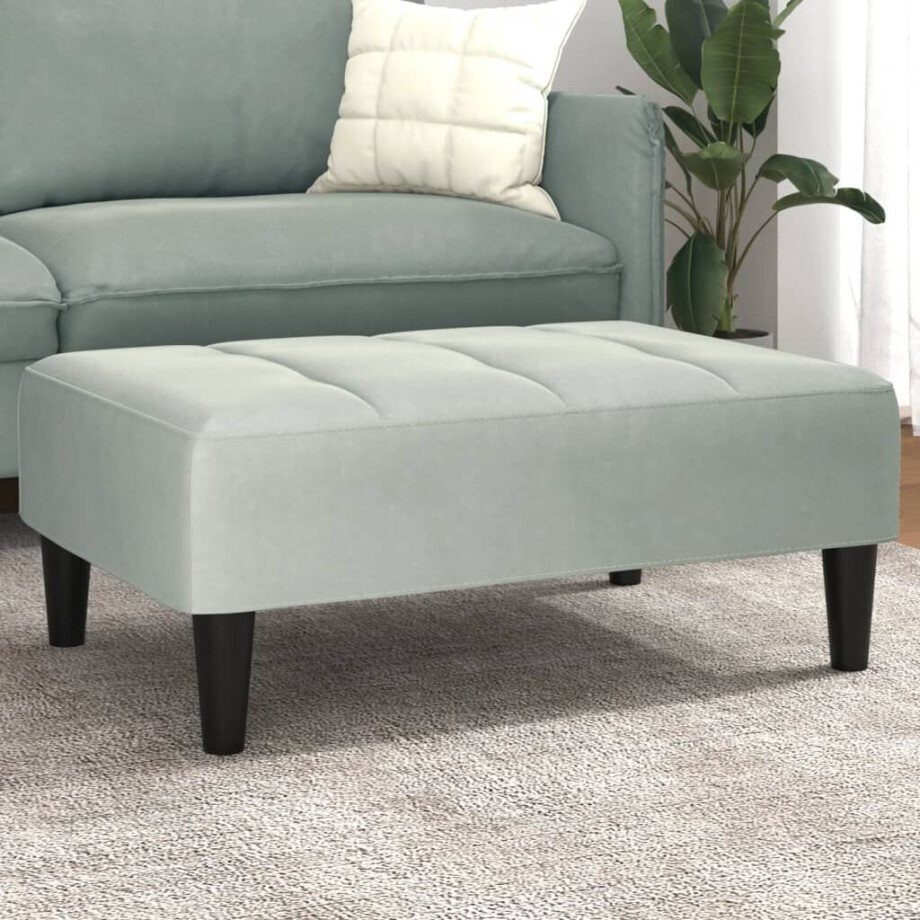 vidaXL Voetenbank 77x55x31 cm fluweel lichtgrijs vidaXL Voetenbank 77x55x31 cm fluweel lichtgrijs afbeelding 1