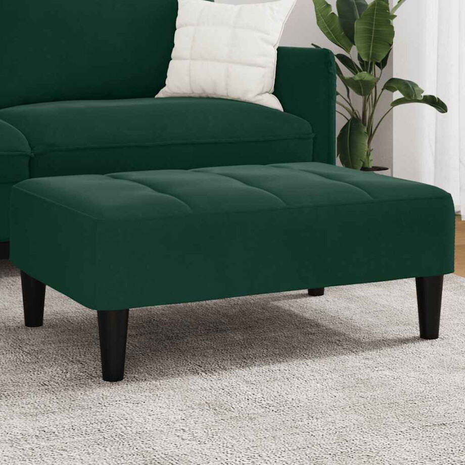 vidaXL Voetenbank 77x55x31 cm fluweel donkergroen vidaXL Voetenbank 77x55x31 cm fluweel donkergroen afbeelding 1