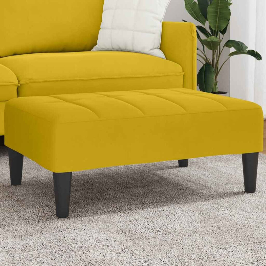 vidaXL Voetenbank 77x55x31 cm fluweel geel afbeelding 1